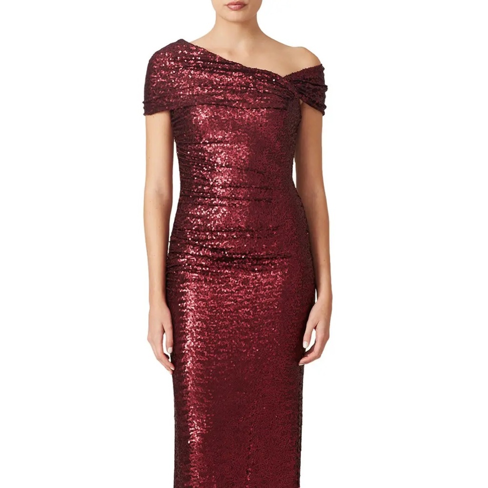 Bordeaux Samantha Gown by Badgley Mischka